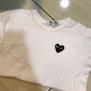 Comme des Garcons PLAY black logo white tee